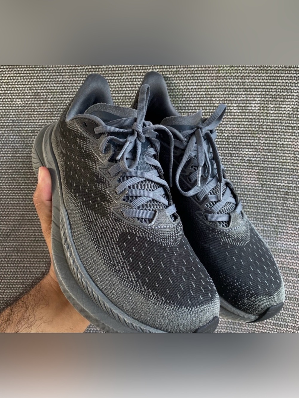 Hoka ONE ONE 🔥 Mach 6 LA  Black Gray Running Sneaker 1164032-BBLC Men's 10.5 11